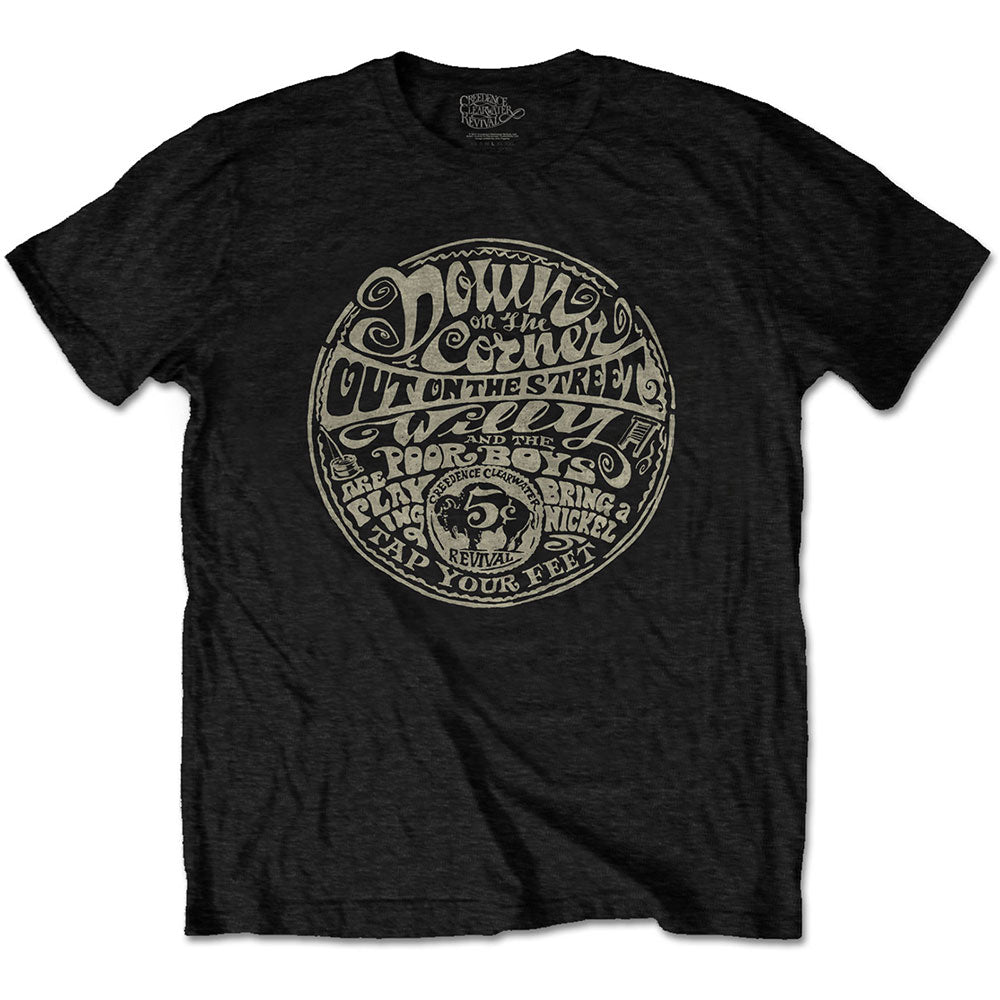 CREEDENCE CLEARWATER REVIVAL UNISEX TEE: DOWN ON THE CORNER by Rock Off Trade