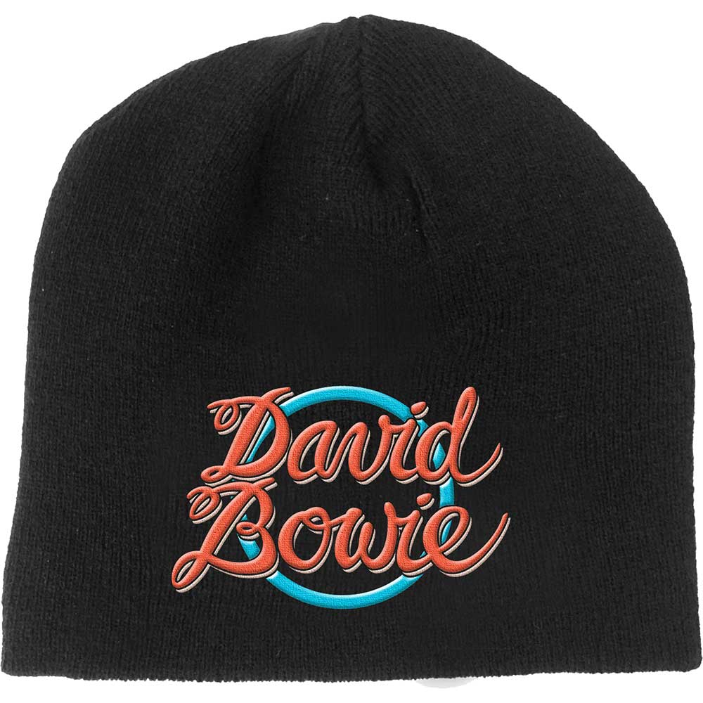 DAVID BOWIE UNISEX BEANIE HAT: 1978 WORLD TOUR LOGO by Rock Off Trade