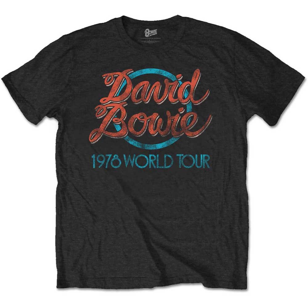 DAVID BOWIE UNISEX TEE: 1978 WORLD TOUR by Rock Off Trade