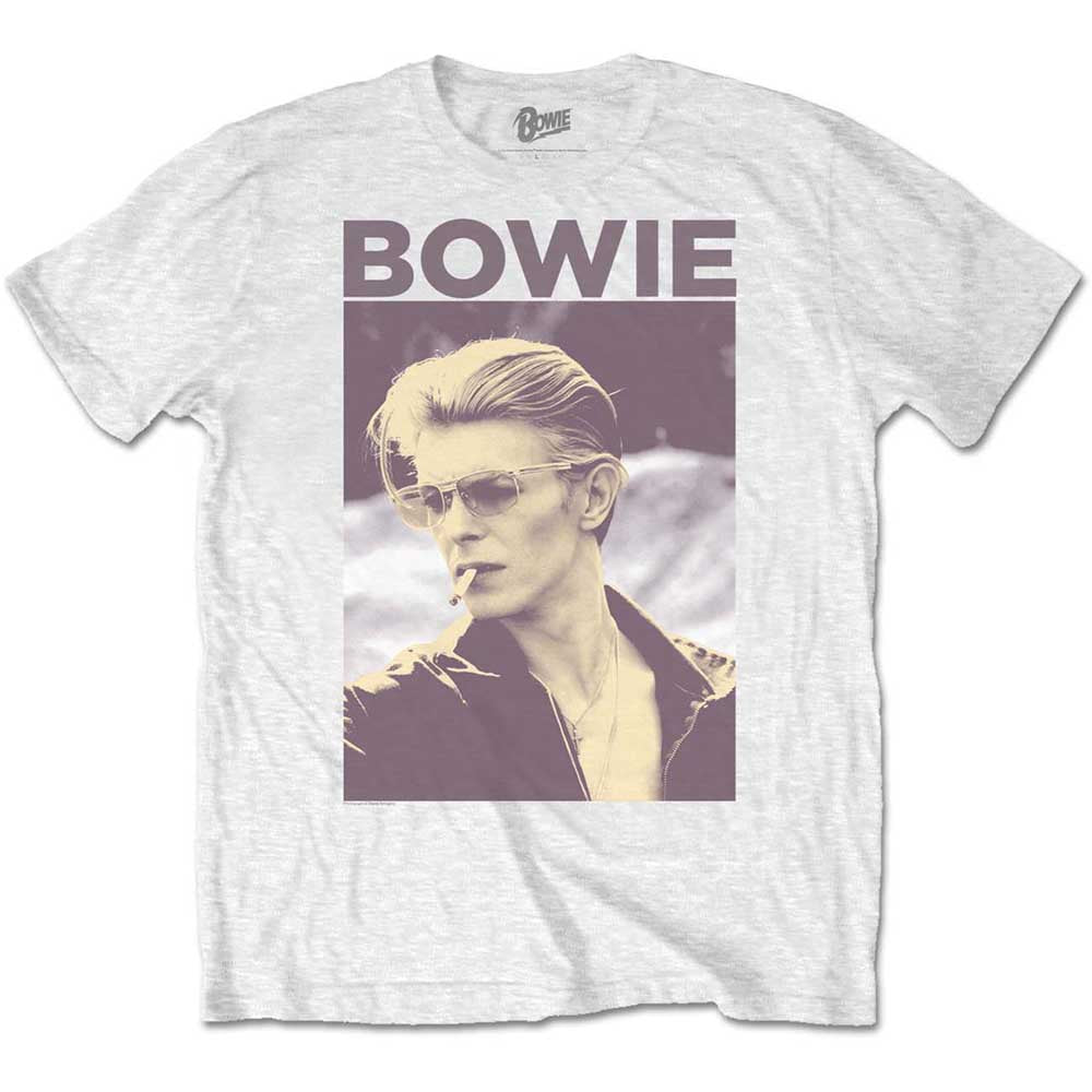 DAVID BOWIE UNISEX TEE: SMOKING (RETAIL PACK) by Rock Off Trade