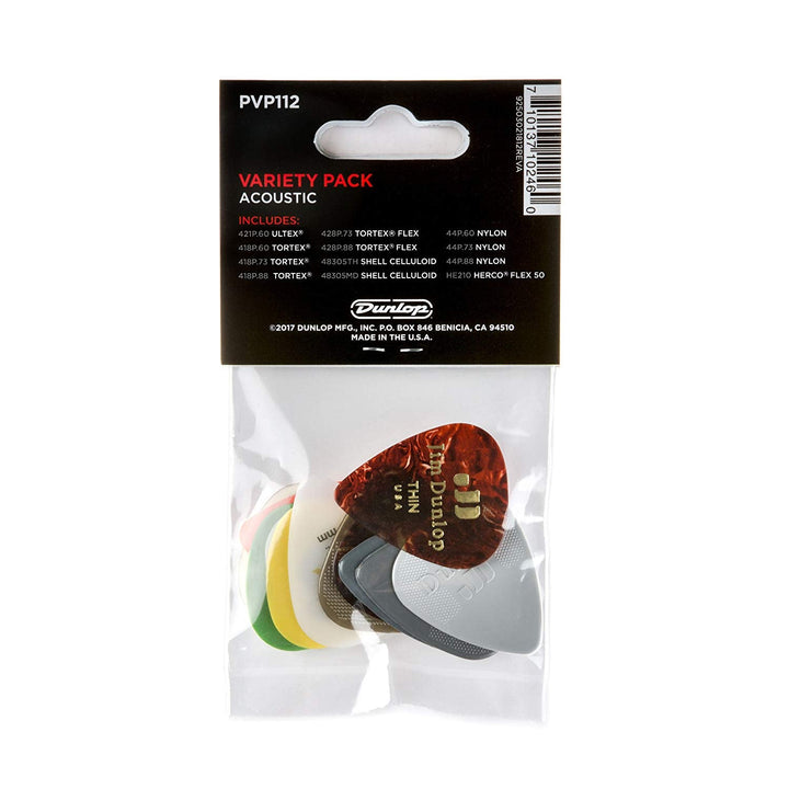 Dunlop Acoustic Guitar Pick Variety Pack (12/pack) by Coast Music