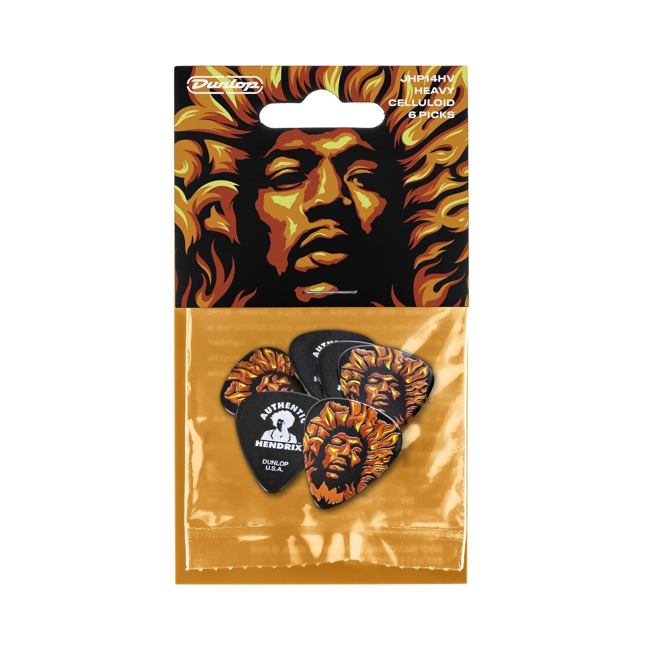 Dunlop Jimi Hendrix ’69 Psych Series Voodoo Fire Guitar Pick (6 Pack) by Coast Music