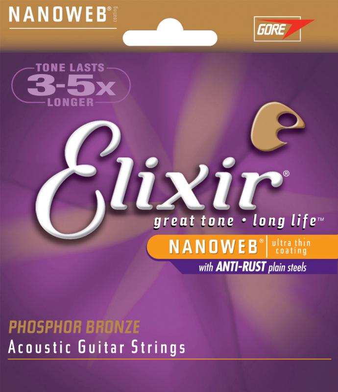 ELIXIR 12 - String Light Acoustic Phosphor Bronze w/ Nanoweb Coating 10 - 47 by Coast Music