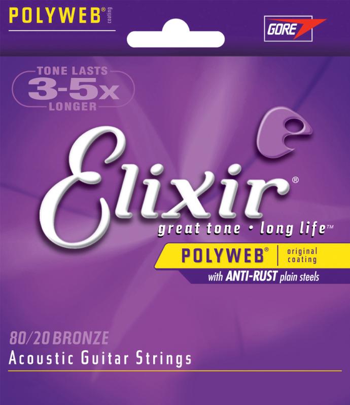 ELIXIR Acoustic 80/20 Bronze With Polyweb Coating by Coast Music