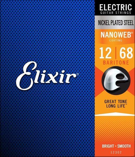ELIXIR Baritone Electric Nickel Plated Steel With Nanoweb Coating (.012 - .068) by Coast Music