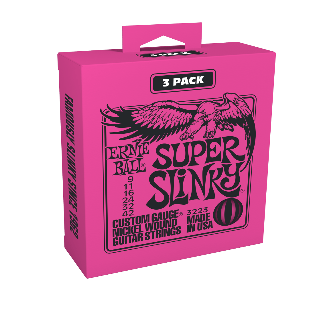 Ernie Ball 3 - Pack Super Slinky Electric Strings, 9 - 42 by Yorkville