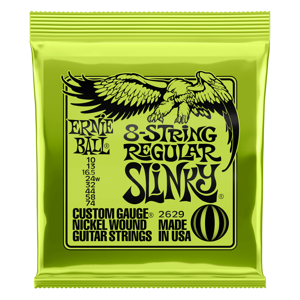 Ernie Ball Regular Slinky 8 - String Nickel Wound Electric Guitar Strings - 10 - 74 Gauge by Yorkville