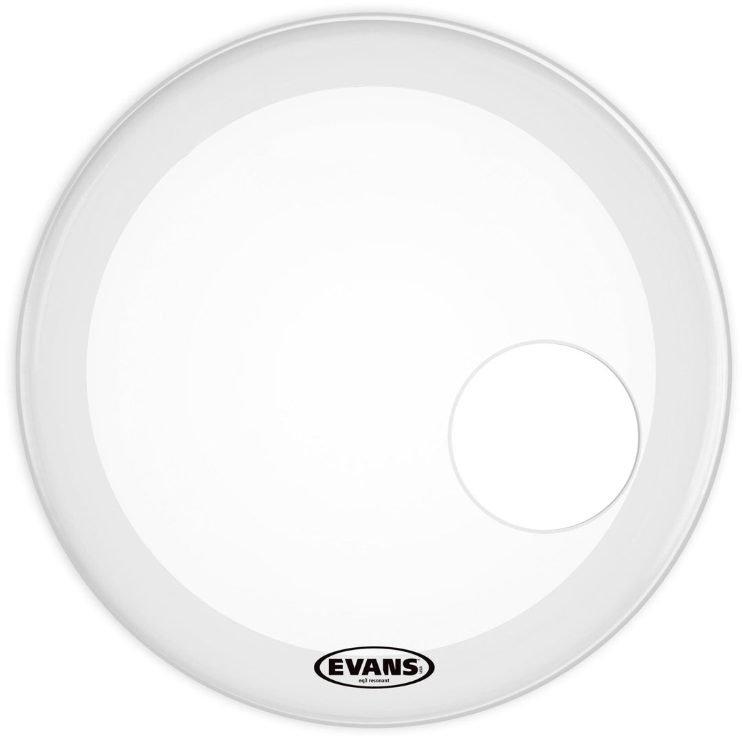 Evans EQ3 Resonant Smooth White 18" Bass Drum Head by D'Addario Canada