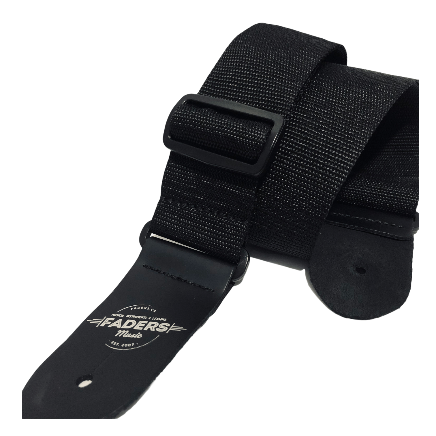 Faders Music Logo Guitar Strap - Black by Perri's Leathers