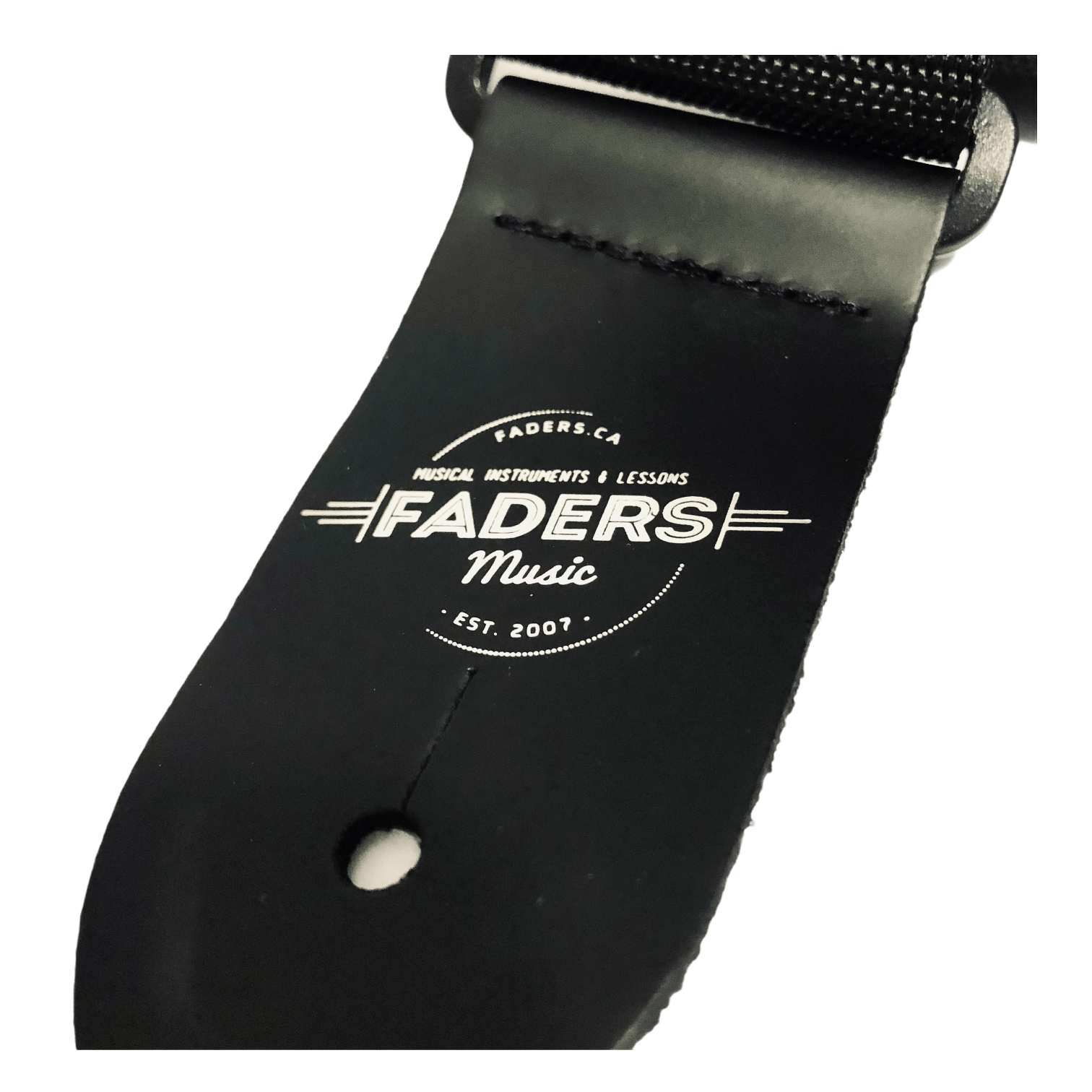 Faders Music Logo Guitar Strap - Black by Perri's Leathers