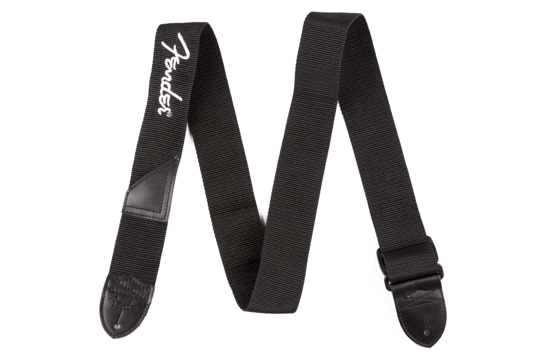 Fender® 2" Black Poly Strap w/ White Fender® Logo by FMIC