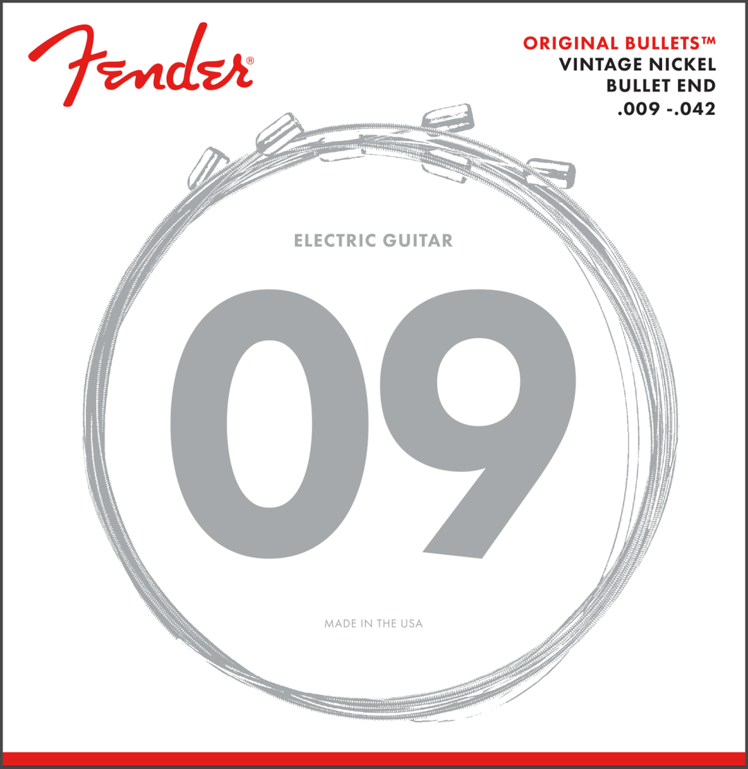 Fender 3150 ORIGINAL BULLETS™ - PURE NICKEL BULLET ENDS Electric Guitar Strings 9 - 42 Light by FMIC