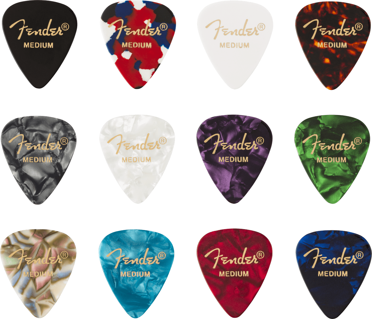FENDER 351 CELLULOID MEDLEY, (12) PICKS by FMIC