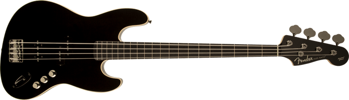 Fender Aerodyne® Jazz Bass®, Rosewood Stained Fingerboard, Black, No Pickguard by FMIC