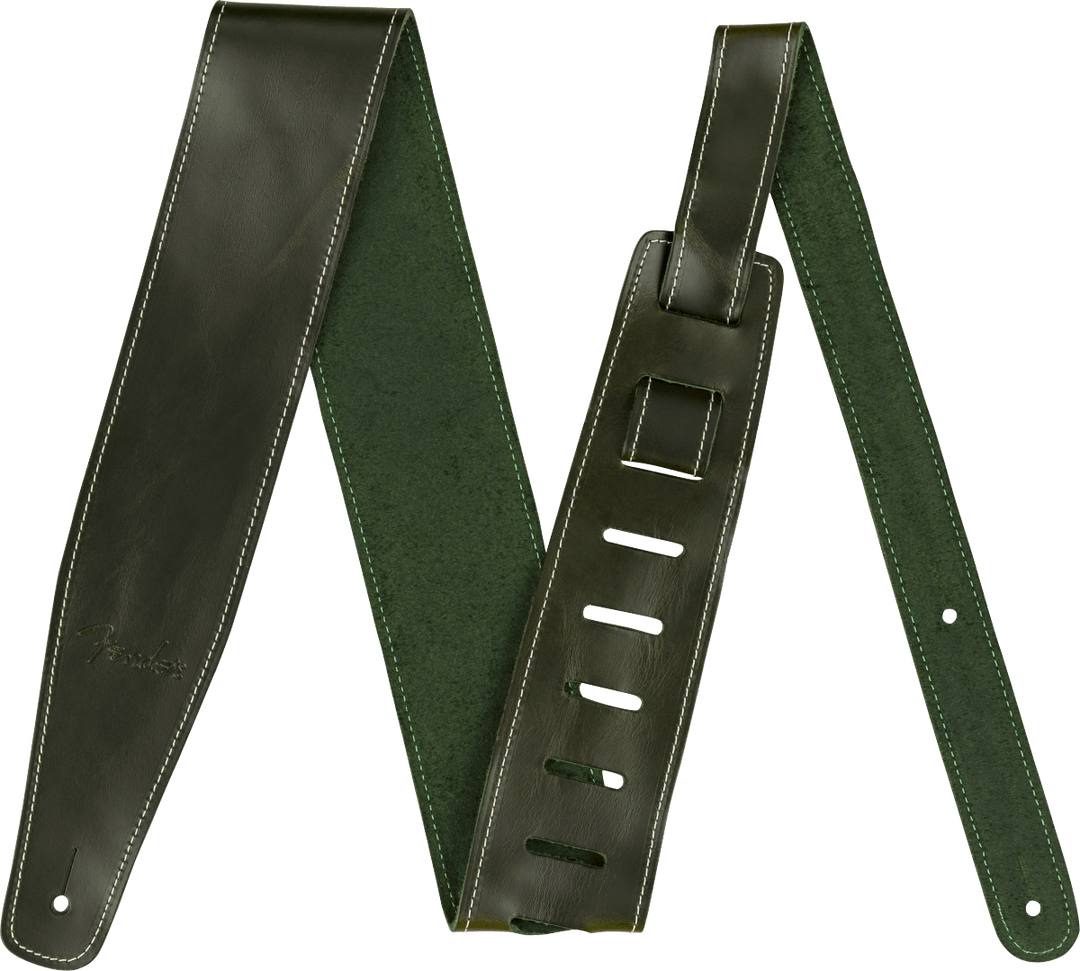 Fender Broken - In Leather Strap, Green, 2.5" by FMIC