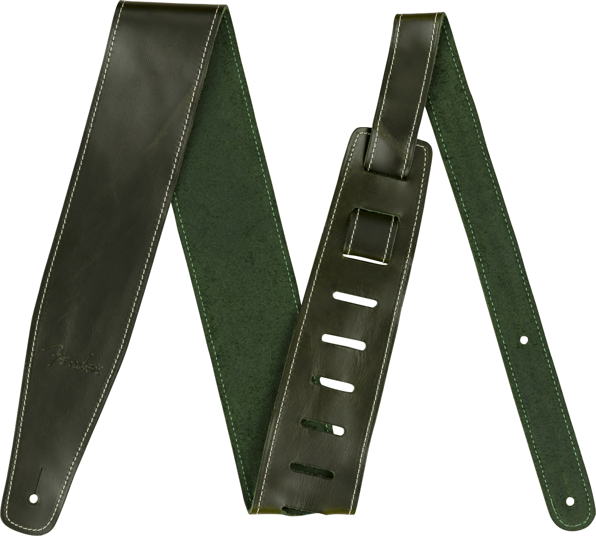 Fender Broken - In Leather Strap, Green, 2.5" by FMIC