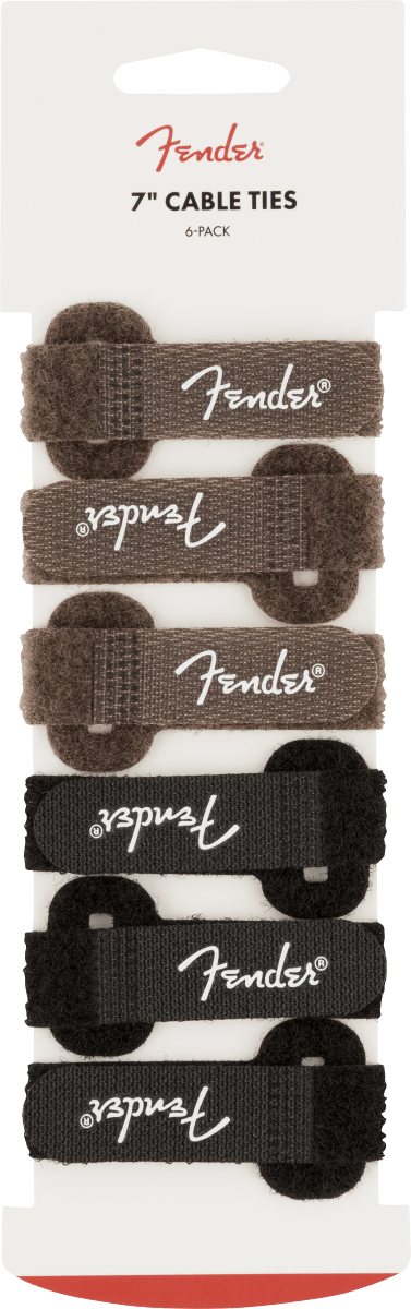 Fender Cable Ties, 7", Black and Brown by FMIC