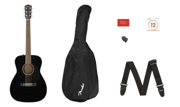 Fender CC - 60S Concert Acoustic Guitar Pack, Black by FMIC