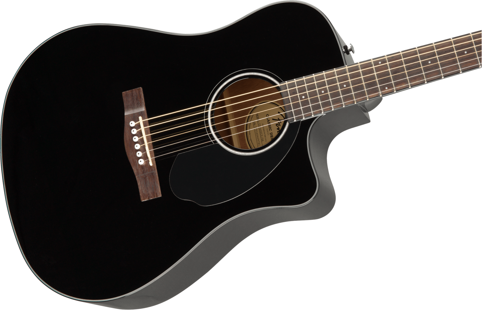 Fender CD - 60SCE Dreadnought, Walnut Fingerboard, Black by FMIC