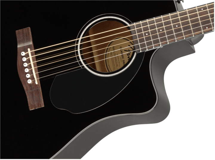 Fender CD - 60SCE Dreadnought, Walnut Fingerboard, Black by FMIC