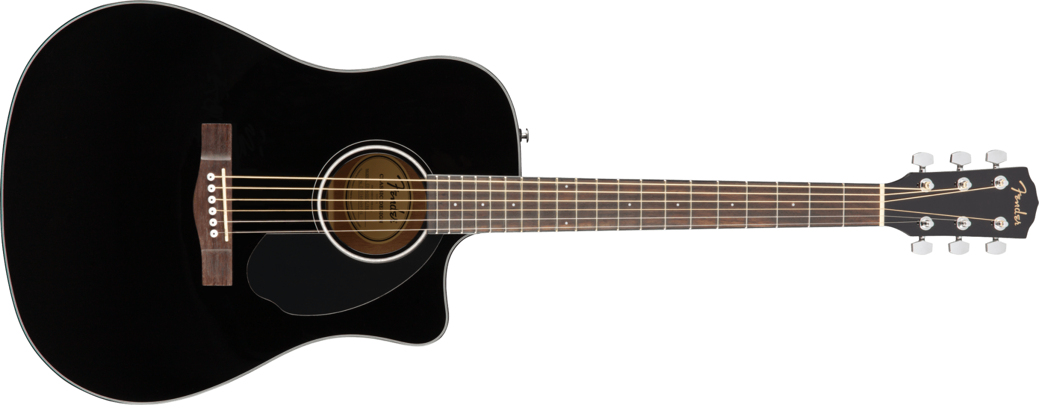 Fender CD - 60SCE Dreadnought, Walnut Fingerboard, Black by FMIC
