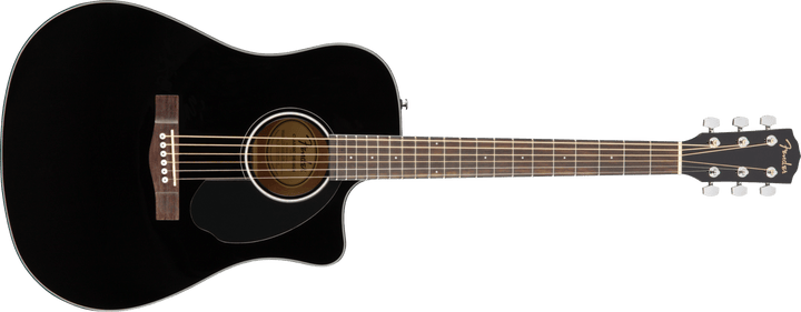 Fender CD - 60SCE Dreadnought, Walnut Fingerboard, Black by FMIC