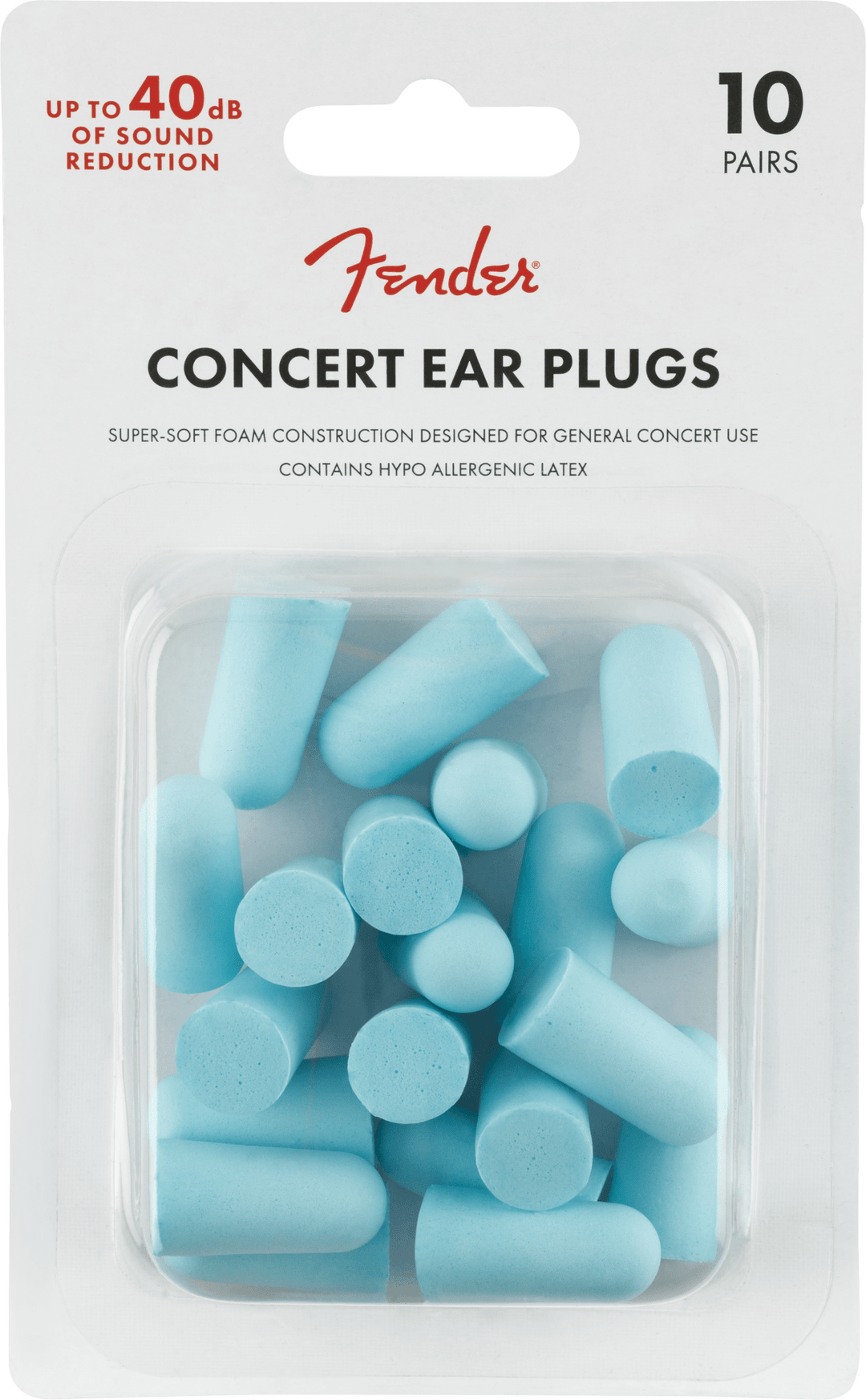 Fender Concert Ear Plugs (10 Pair), Daphne Blue by FMIC
