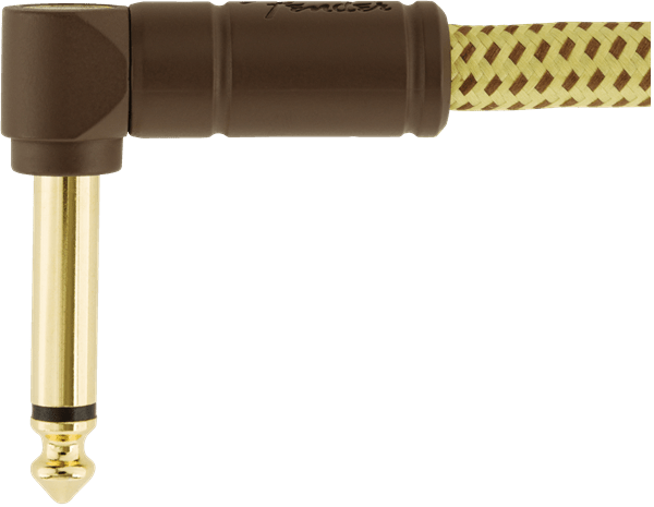 Fender Deluxe Series Instrument Cable, Straight/Angle, 15', Tweed by FMIC