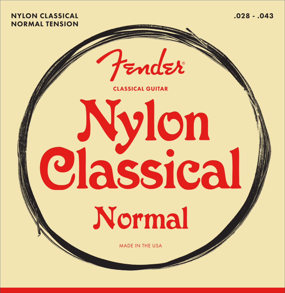Fender Nylon Acoustic Strings, 130 Clear/Silver, Ball End, Gauges .028 - .043 by FMIC