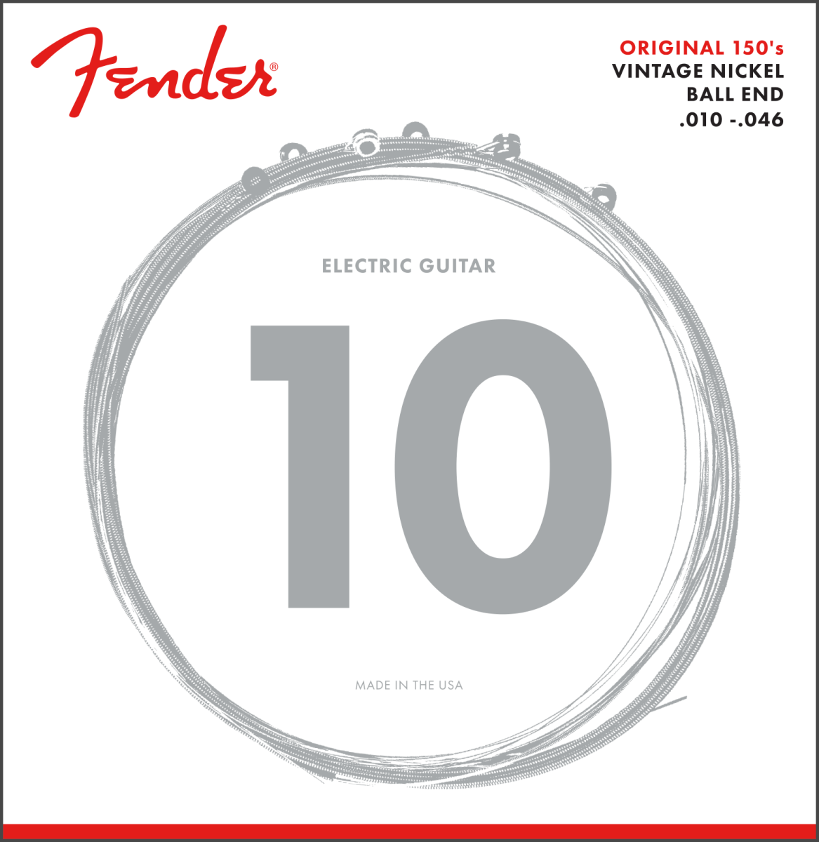 Fender Original 150 Guitar Strings, Pure Nickel Wound, Ball End by FMIC