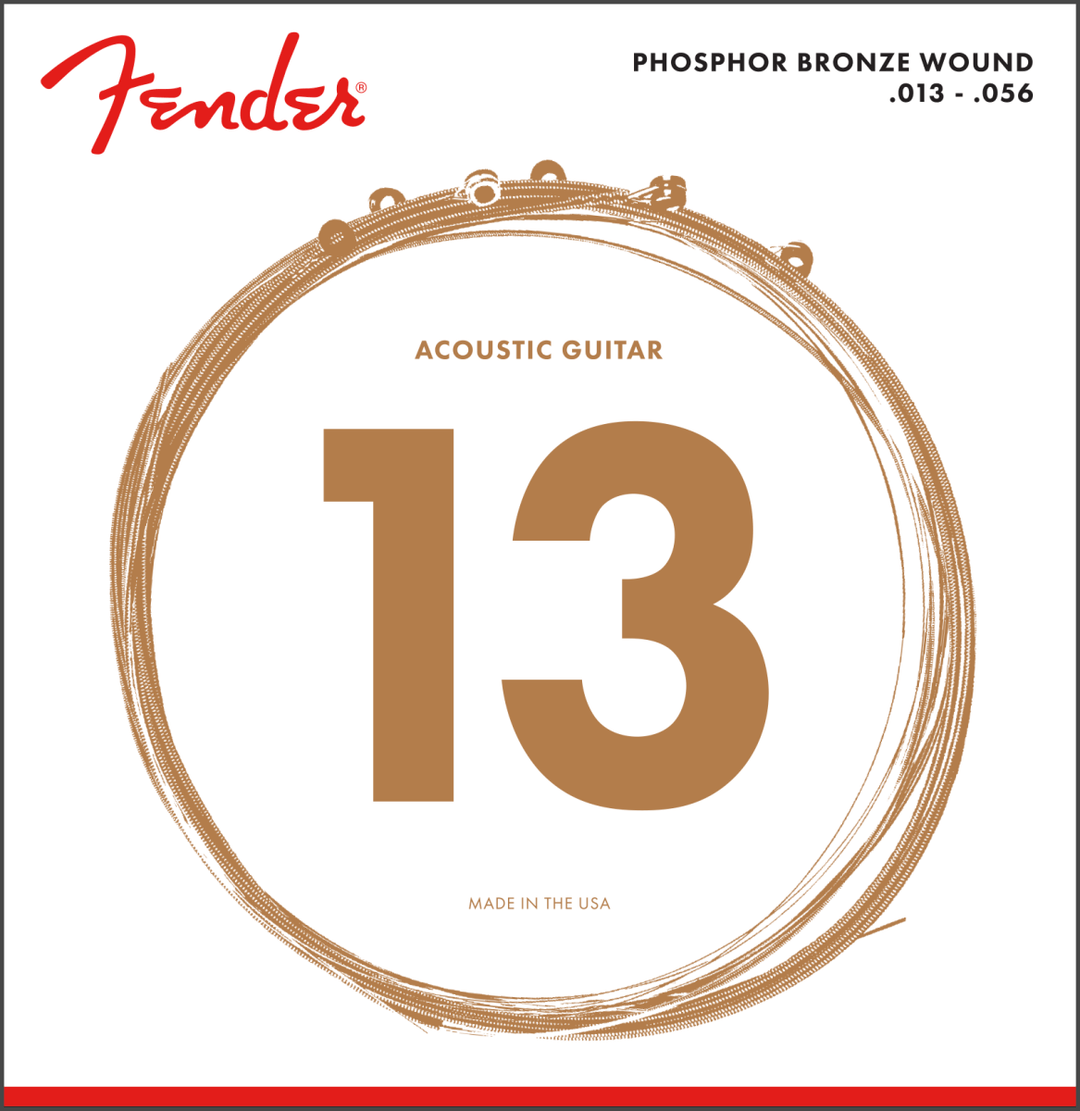 Fender Phosphor Bronze Acoustic Guitar Strings, Ball End, 60L by FMIC