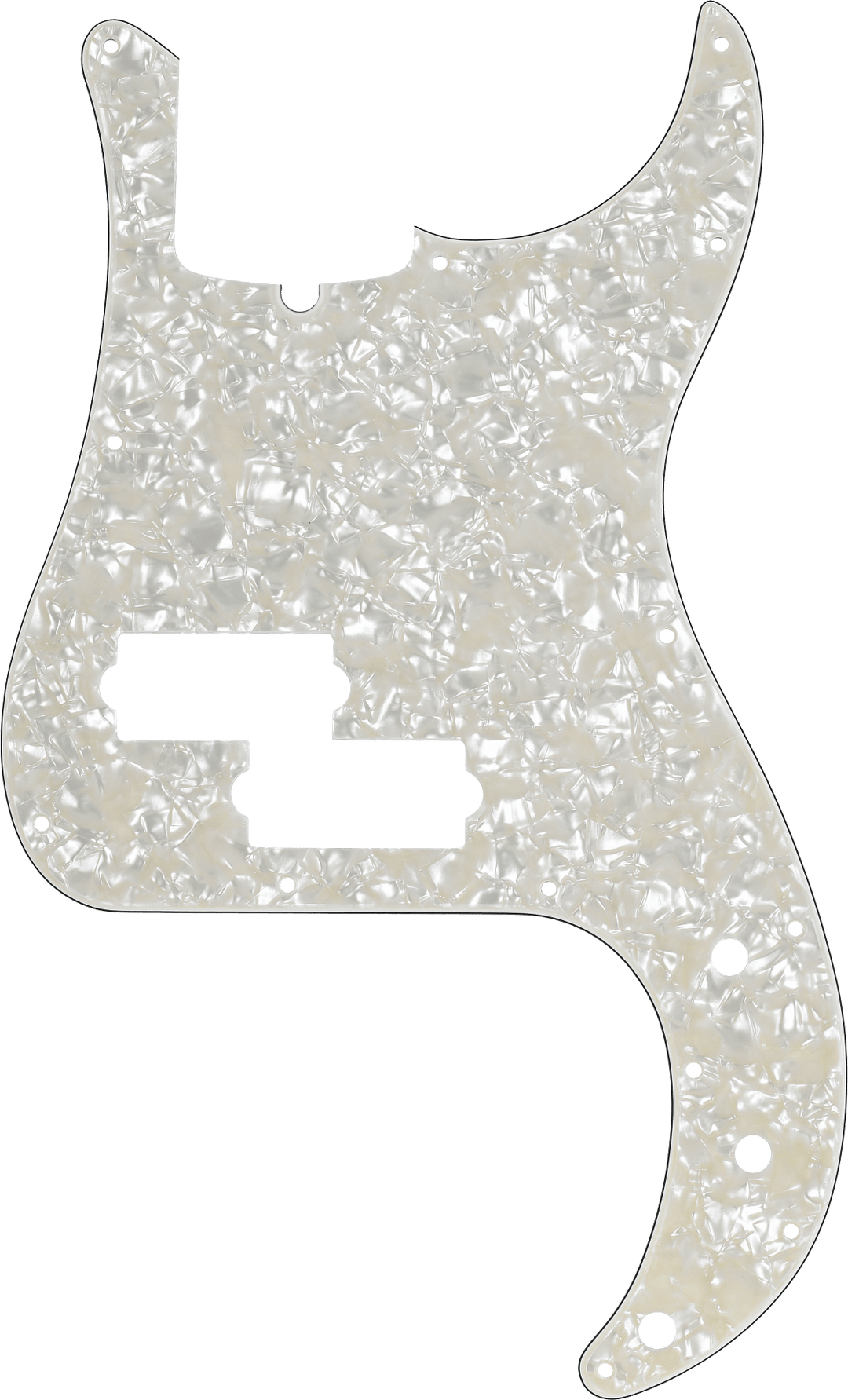 Fender Pickguard, Precision Bass® 13 - Hole Mount with Truss Rod Notch, White Pearl, 4 - Ply by FMIC