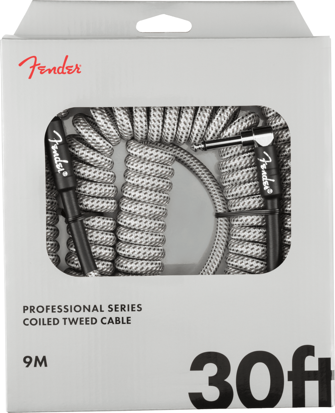 Fender Professional Coil Cable, 30', White Tweed by FMIC