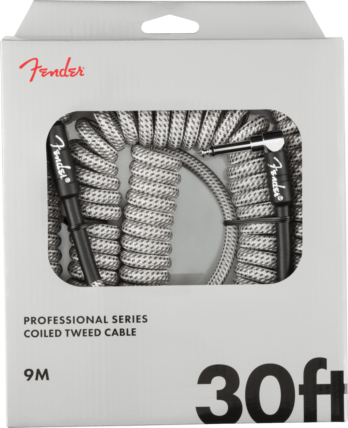 Fender Professional Coil Cable, 30', White Tweed by FMIC