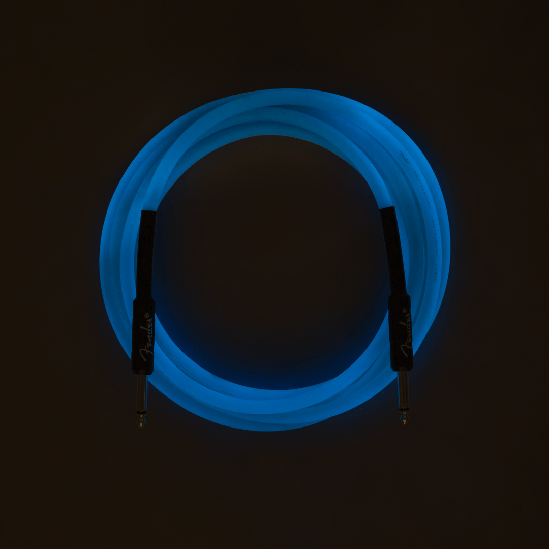 Fender Professional Glow in the Dark Cable, Blue, 10' by FMIC