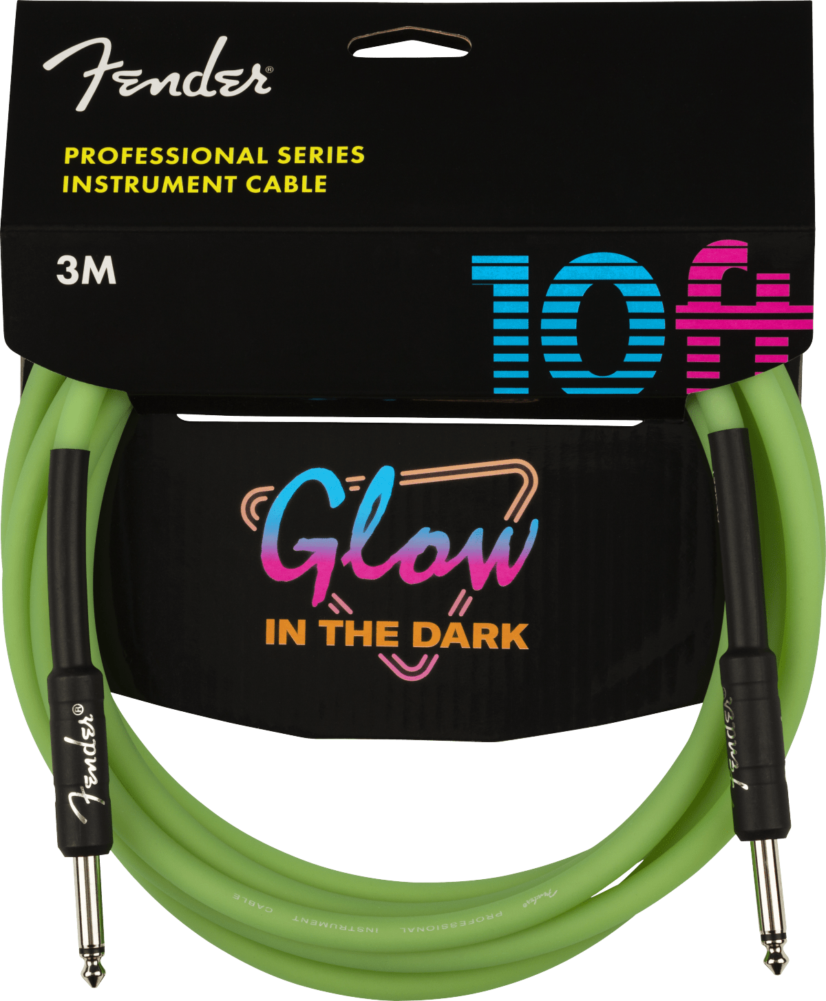 Fender Professional Glow in the Dark Cable, Green, 10' by FMIC