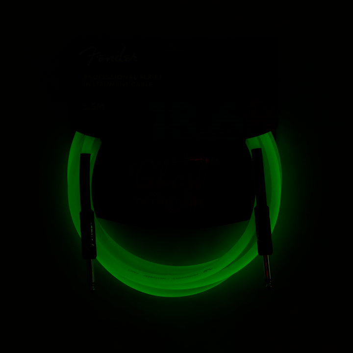 Fender Professional Glow in the Dark Cable, Green, 18.6' by FMIC