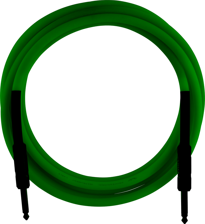 Fender Professional Glow in the Dark Cable, Green, 18.6' by FMIC