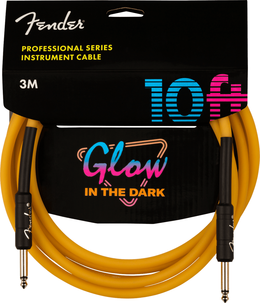 Fender Professional Glow in the Dark Cable, Orange, 10' by FMIC