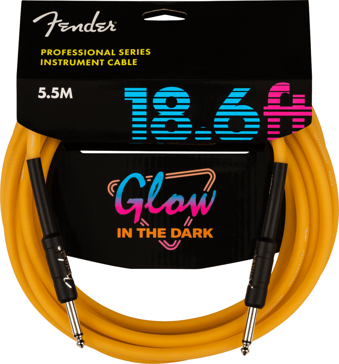 Fender Professional Glow in the Dark Cable, Orange, 18.6" by FMIC