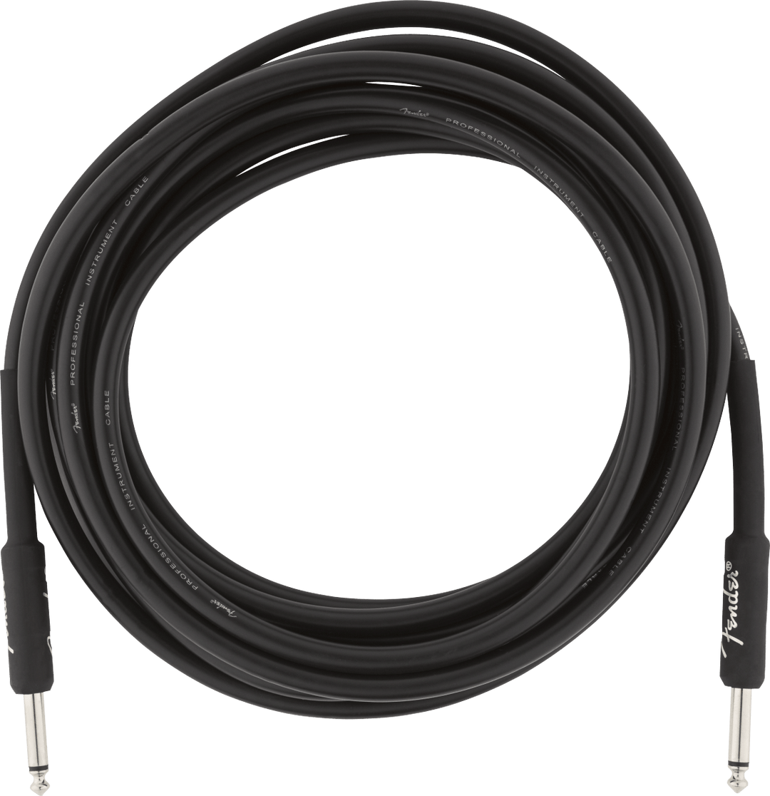 Fender Professional Series Instrument Cable, Straight/Straight, 15', Black by FMIC