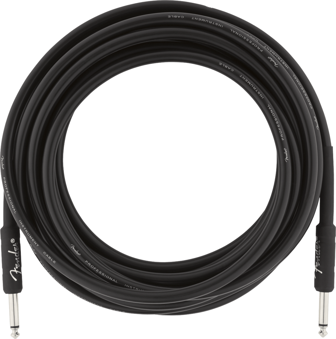 Fender Professional Series Instrument Cable, Straight/Straight, 18.6', Black by FMIC