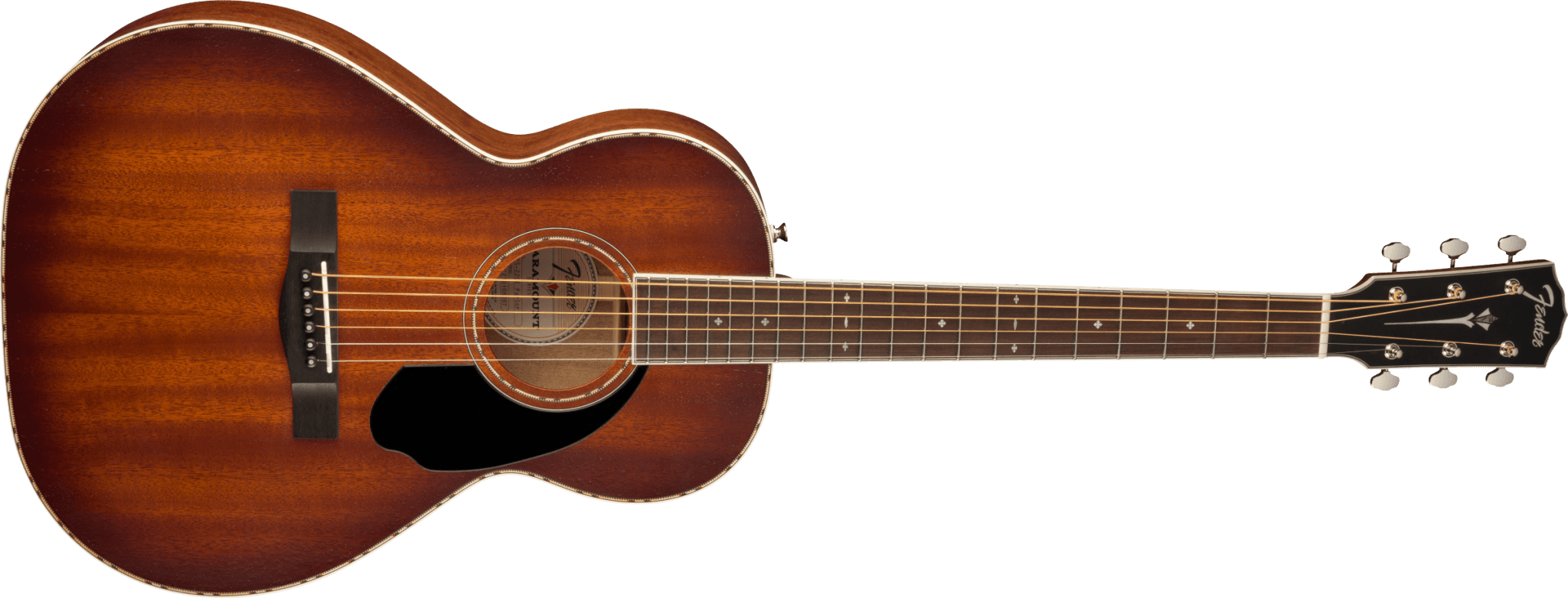 Fender PS - 220E Parlor, All Mahogany, Ovangkol Fingerboard, Aged Cognac Burst by FMIC