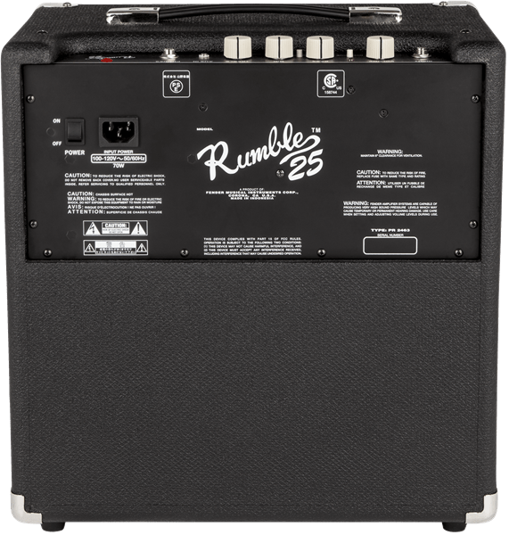 Fender Rumble™ 25 (V3), 120V, Black/Silver by FMIC