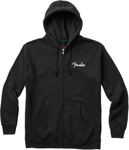Fender® Spaghetti Logo Zip Hoodie, Black, XL by FMIC