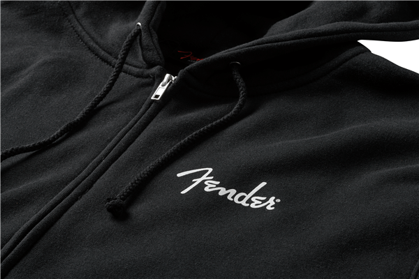 Fender® Spaghetti Logo Zip Hoodie, Black, XL by FMIC