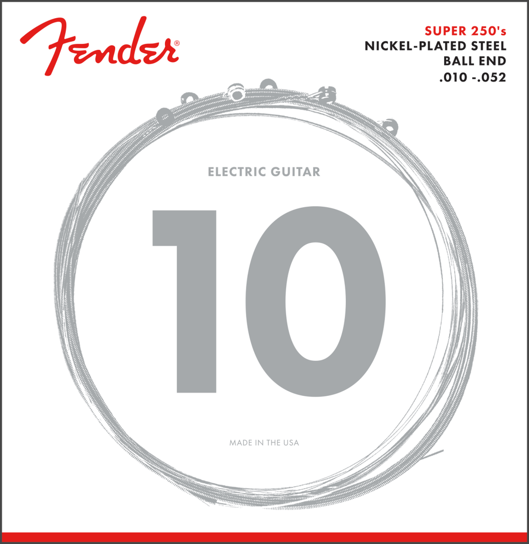 Fender Super 250 Guitar Strings, Nickel Plated Steel, Ball End, 250 by FMIC