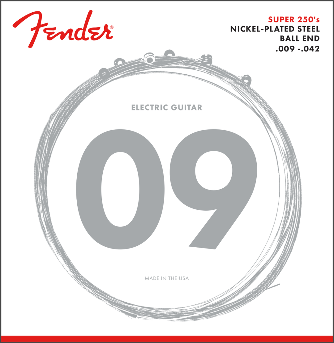 Fender Super 250 Guitar Strings, Nickel Plated Steel, Ball End, 250 by FMIC