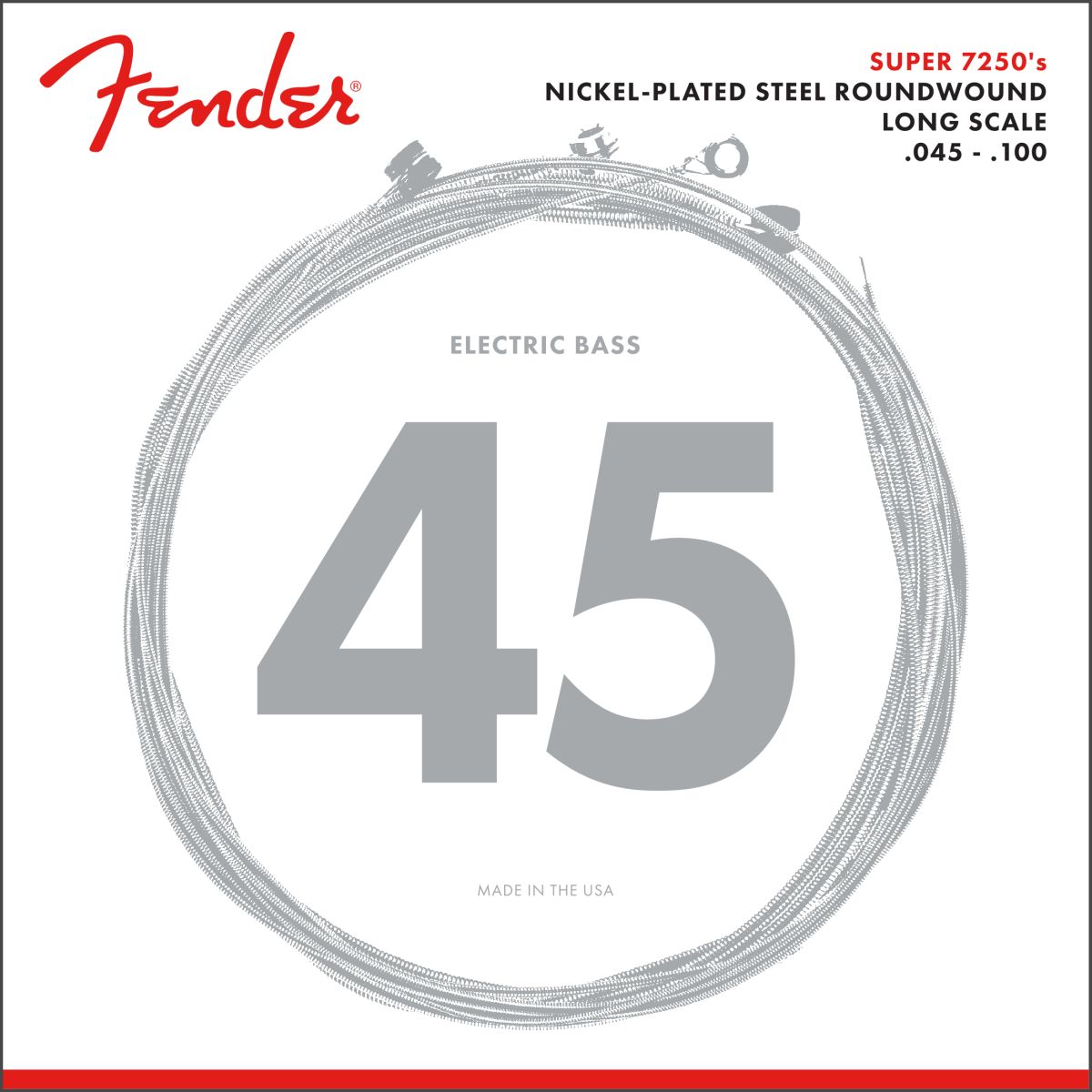 Fender Super 7250 Bass Strings, Nickel Plated Steel, Long Scale by FMIC