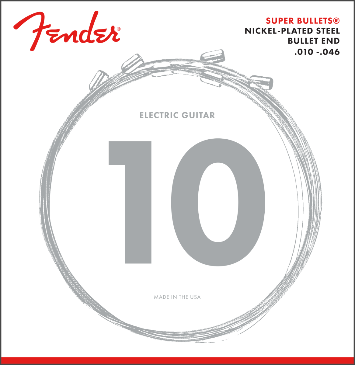 Fender Super Bullet® Strings, Nickel Plated Steel, Bullet End, 3250 by FMIC